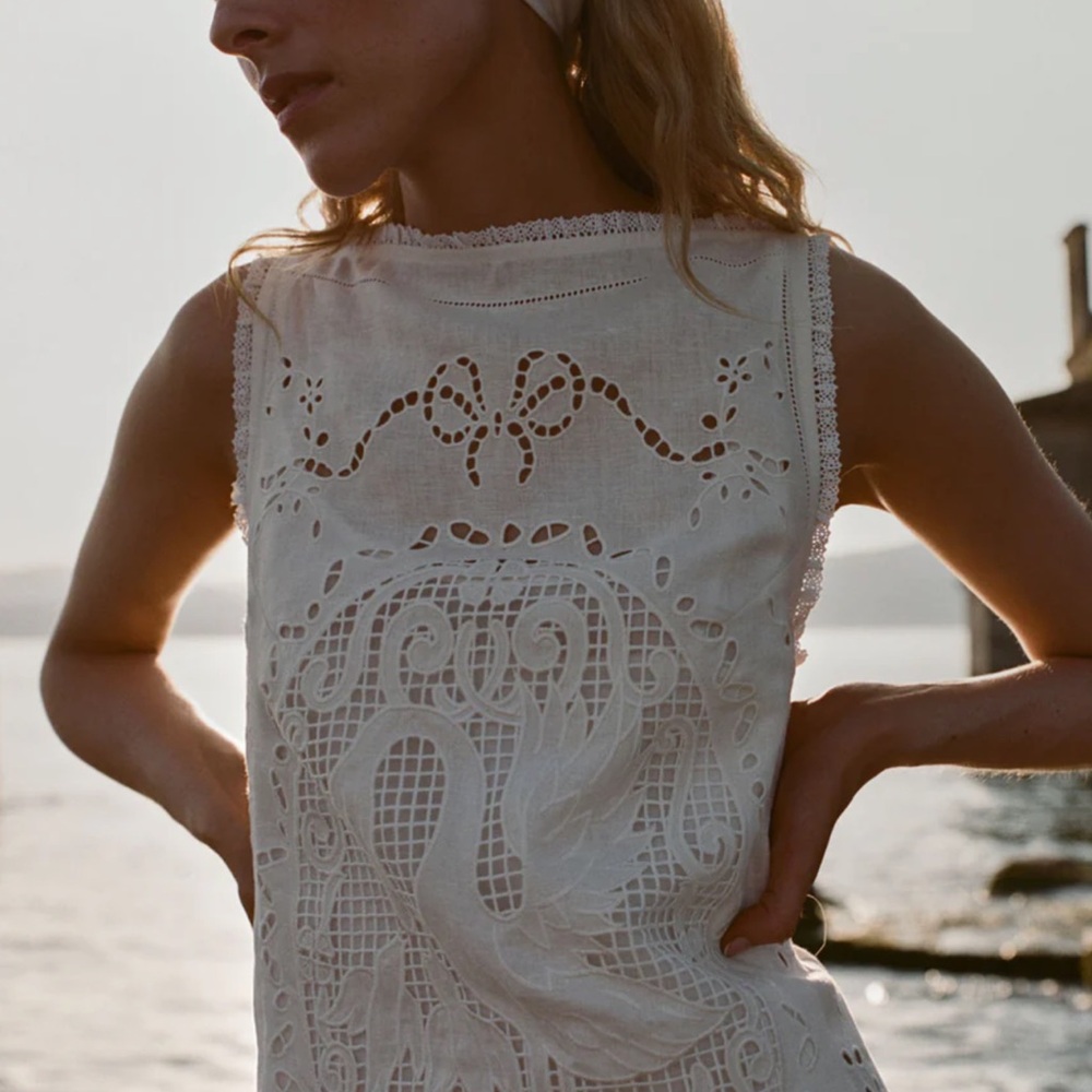 Doen Ivory Lace Swim Cover-Up